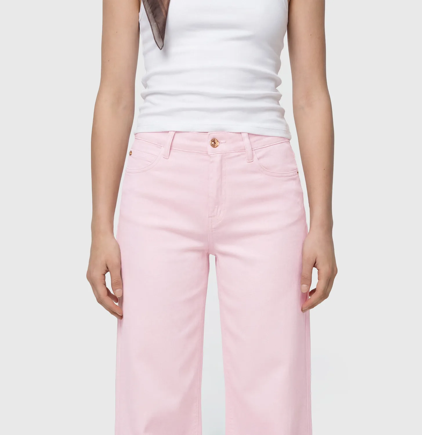 MAC Dream Wide Cropped wide jeans rosa længde 27