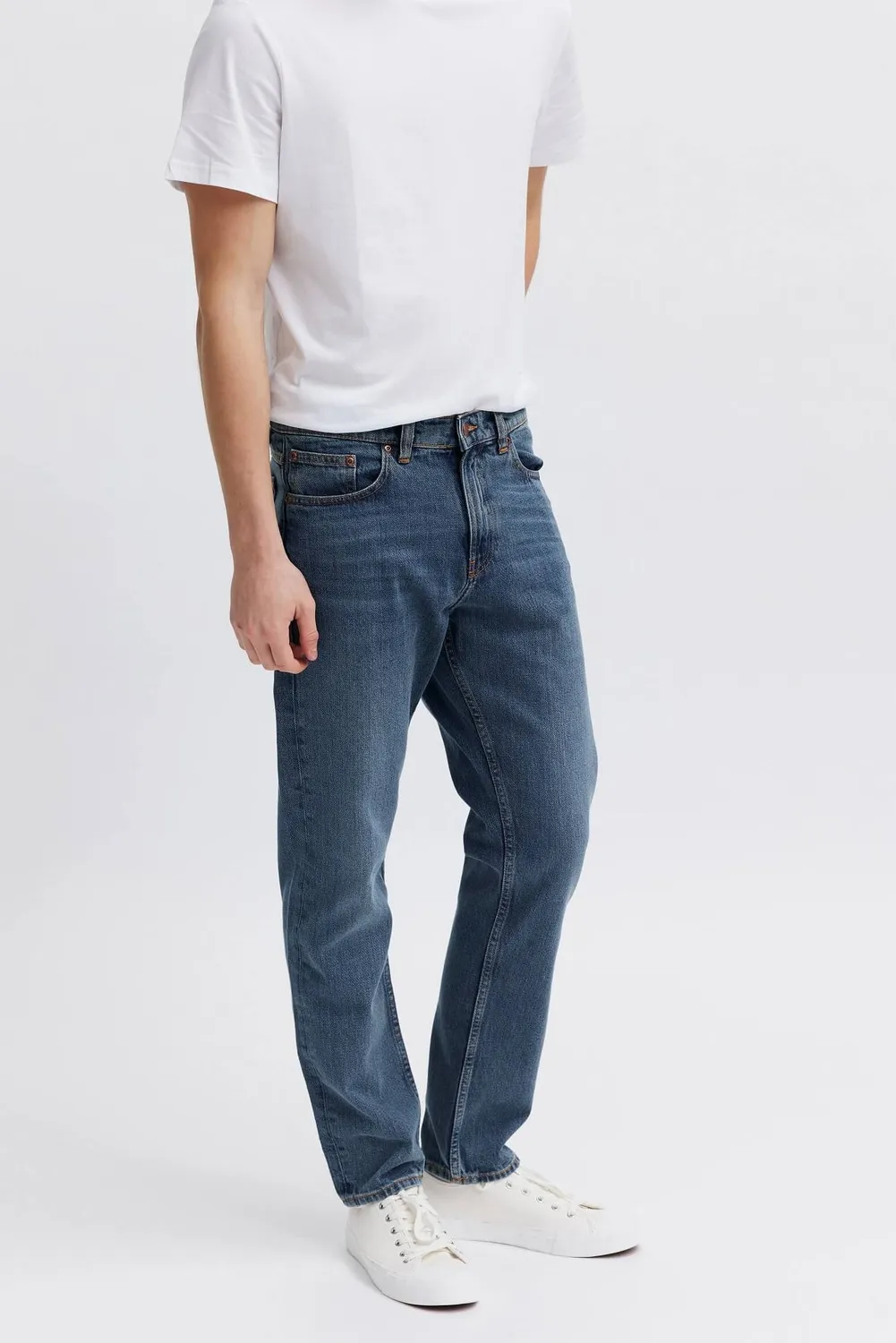 Organsk Atlantic Crisp Ravage jeans middelblå tilspidsede