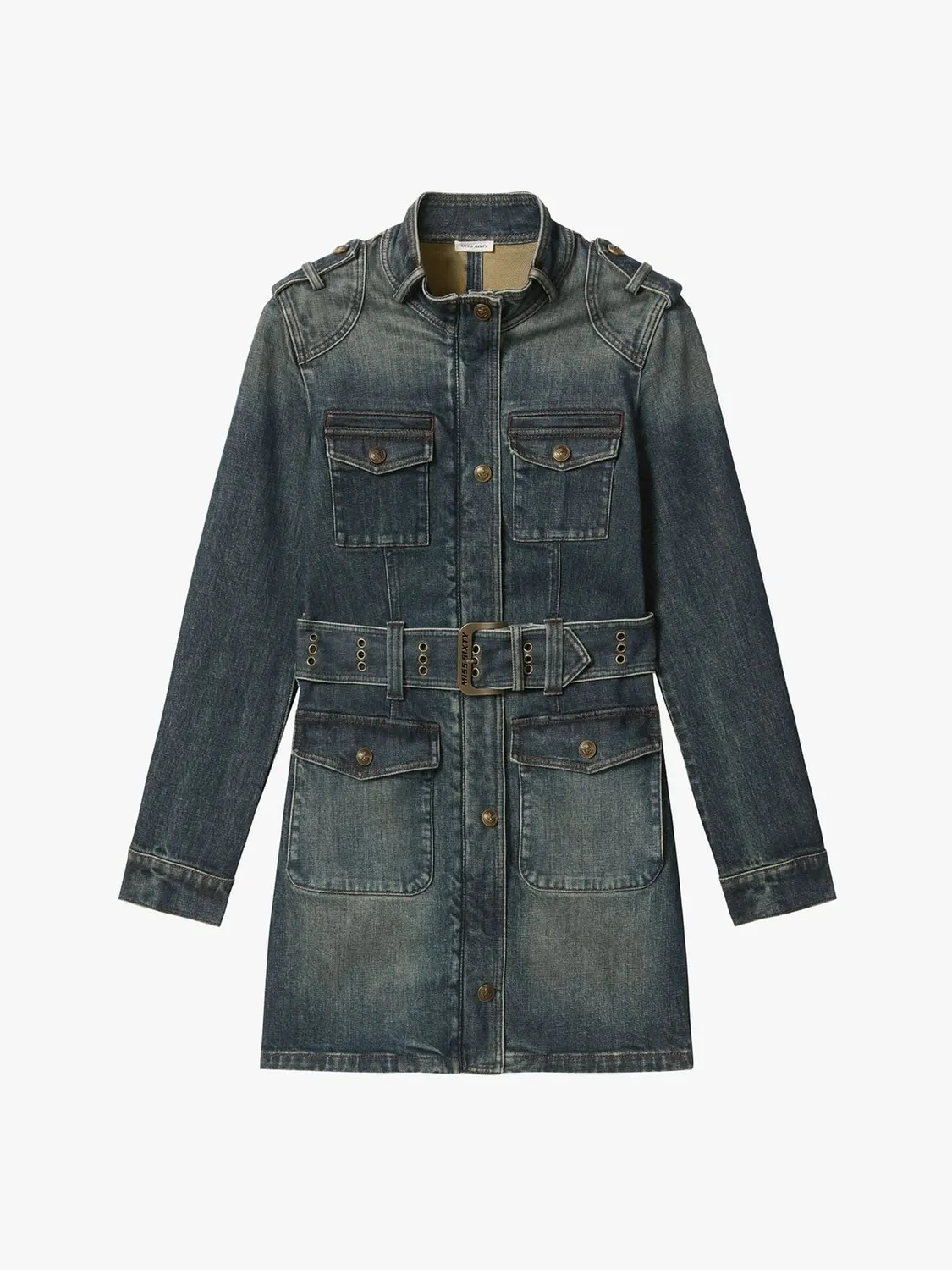 Miss Sixty denimkjole denimblå bælte stretch slank