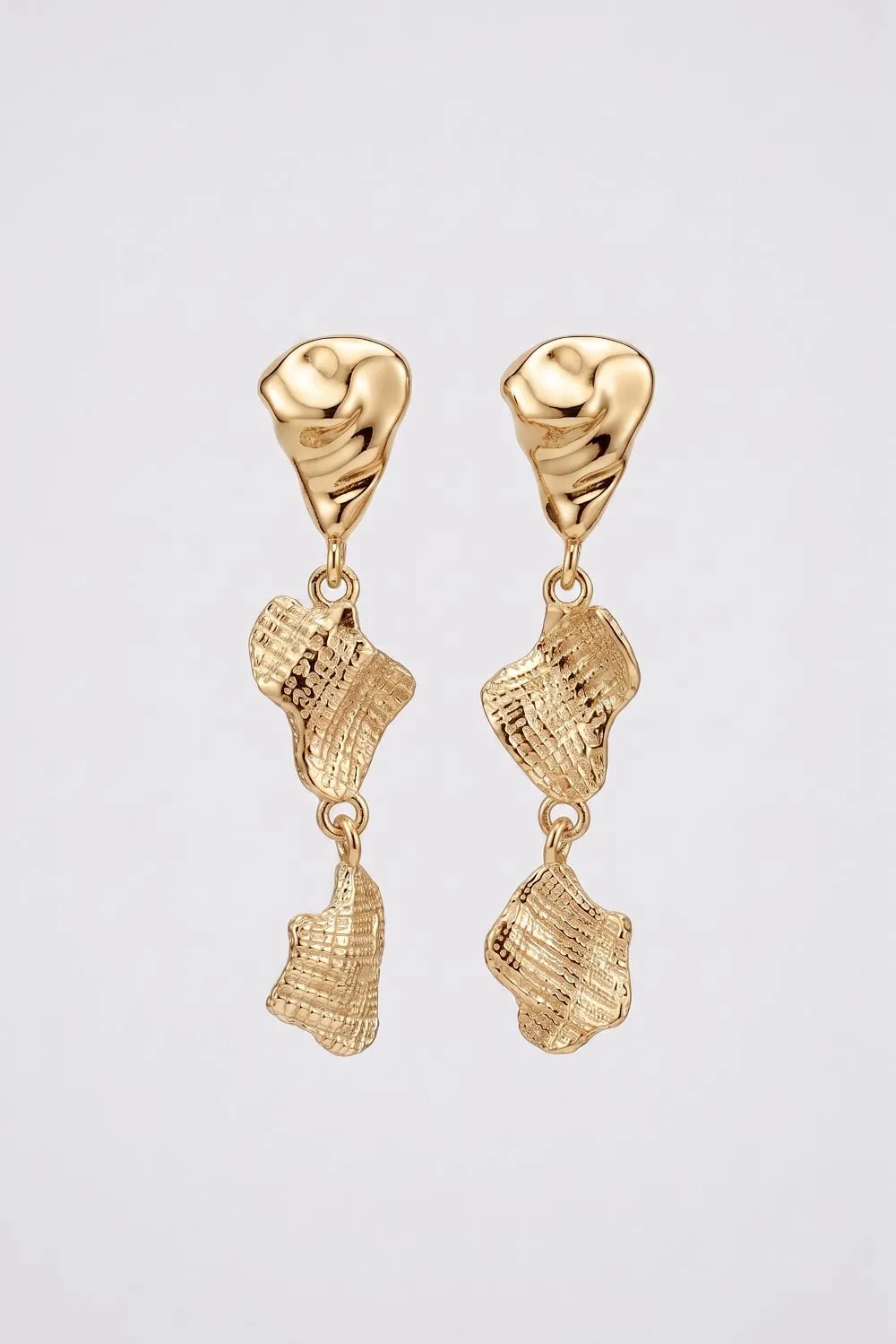 Organsk Sculpted Gilded Drop øreringe guld 18 karat