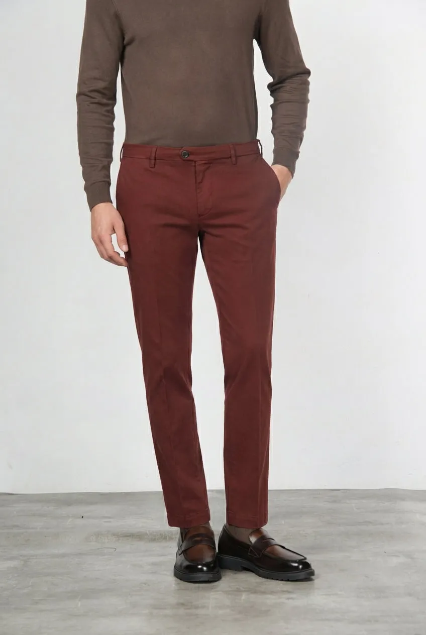 Mason's New York chinos mørkerød regular uld