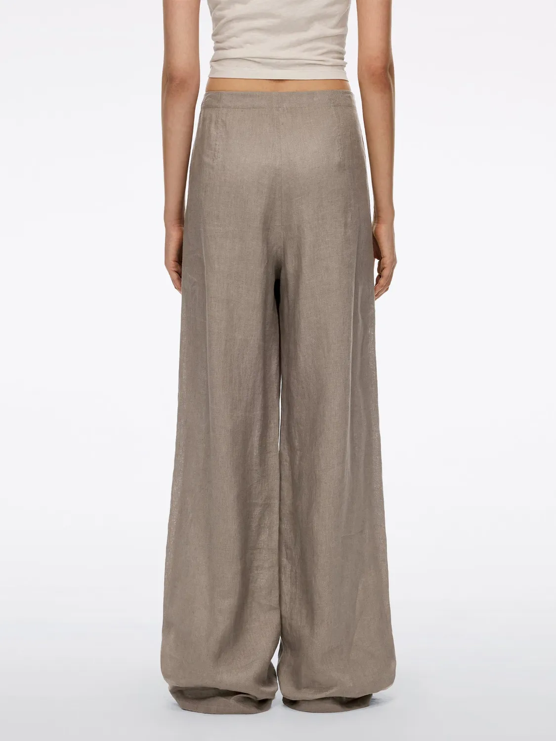 Miss Sixty Linen Wide-Leg Bukser khaki hør