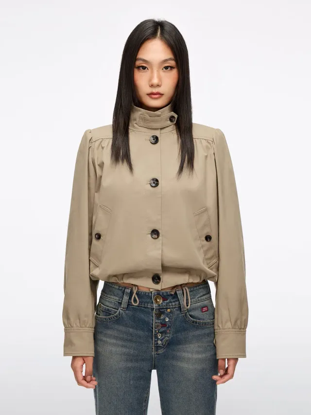 Miss Sixty trench jakke kaki cropped talje