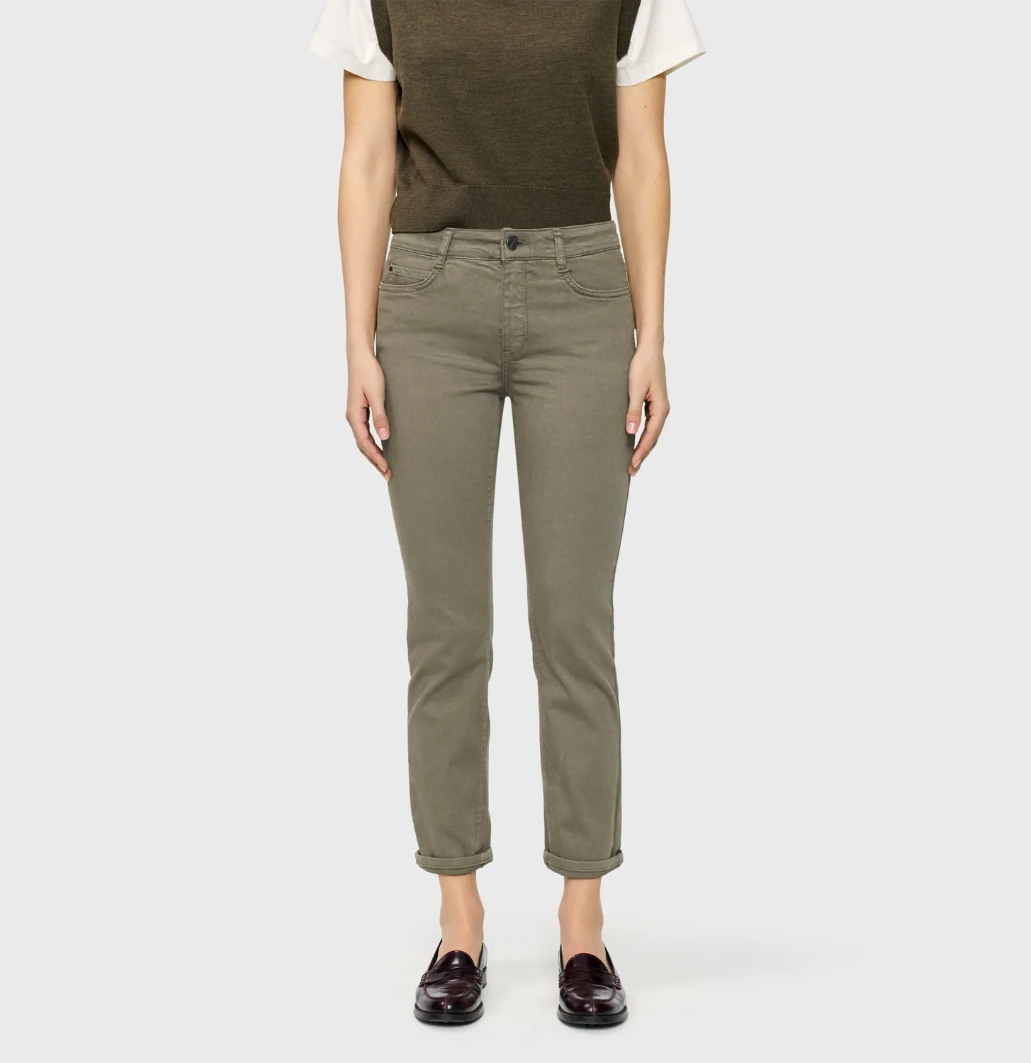 MAC Dream 5403-00-0355L cropped jeans grøn