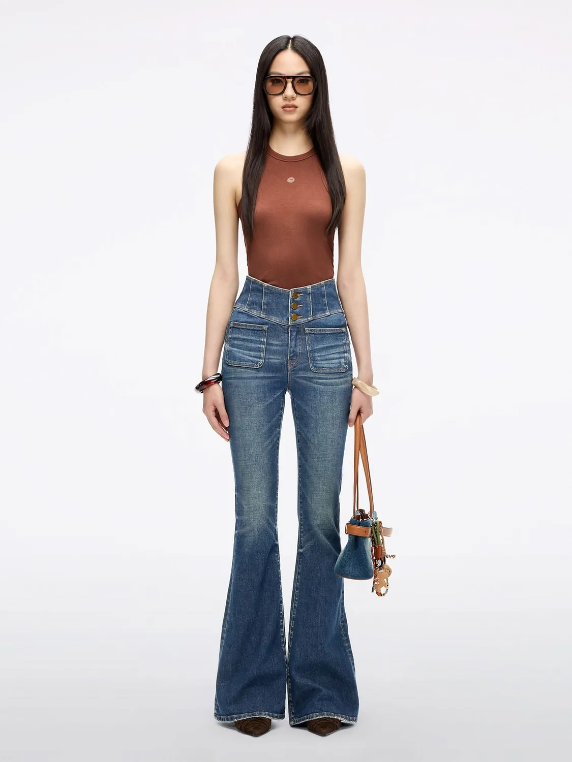 Miss Sixty Glenda Plus 5 flare jeans mørkeblå
