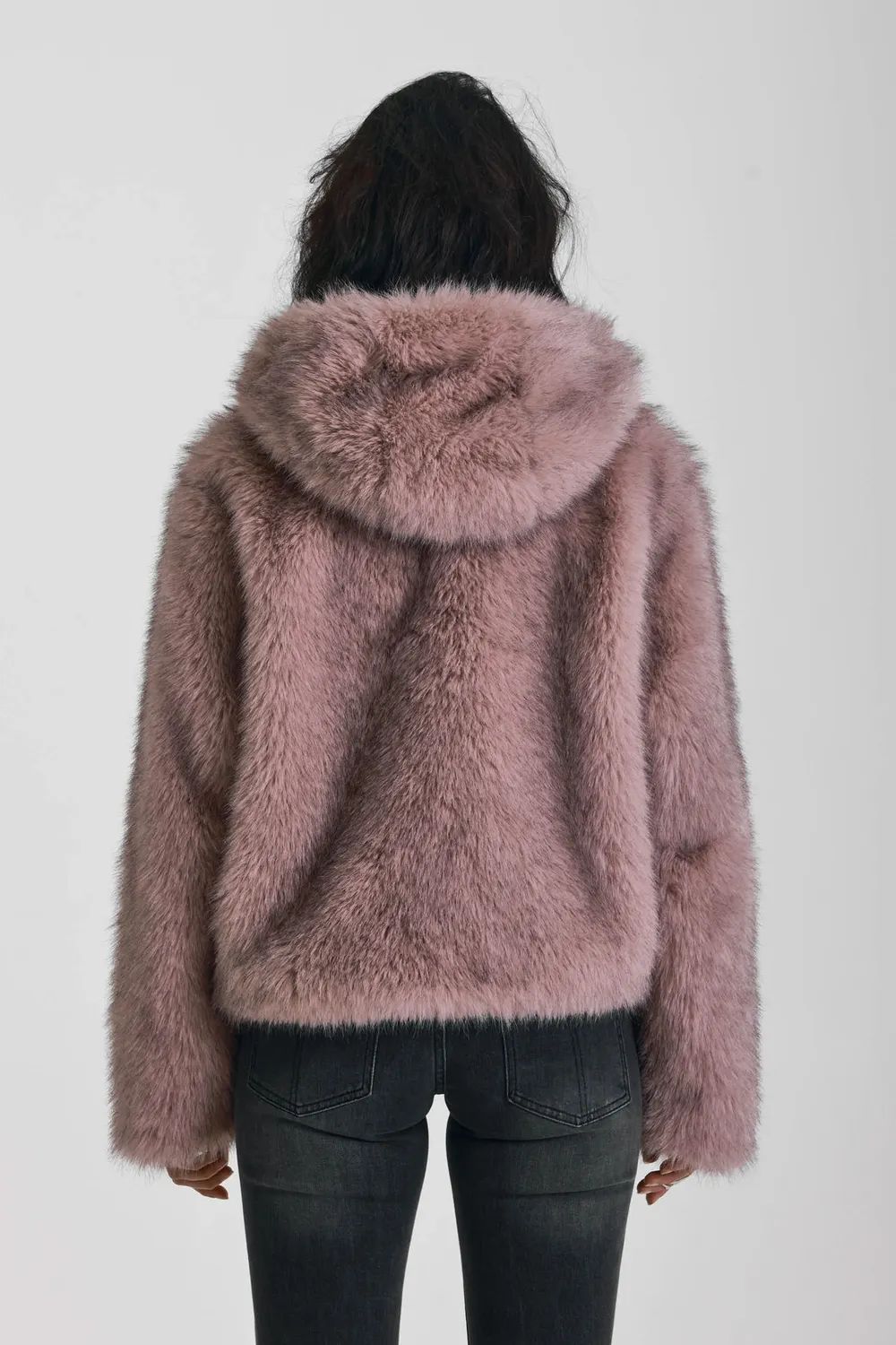 The Ragged Priest Julia faux fur jakke dusty pink