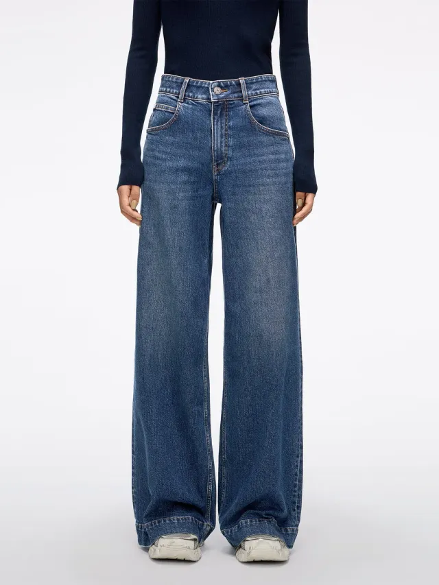 Miss Sixty Wide-Leg jeans mørkeblå løs