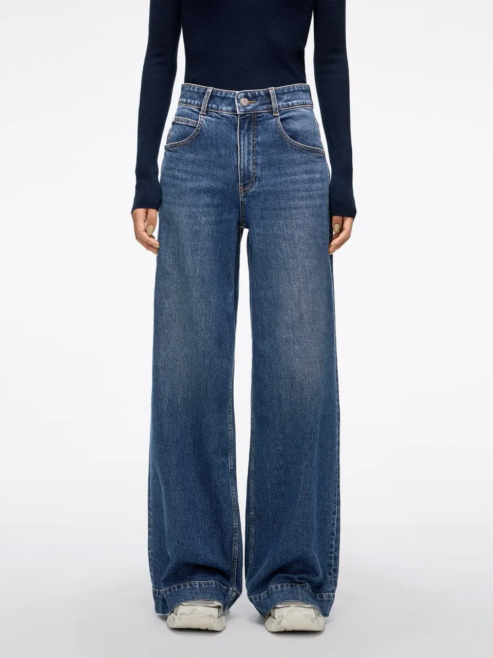 Miss Sixty Wide-Leg jeans mørkeblå løs
