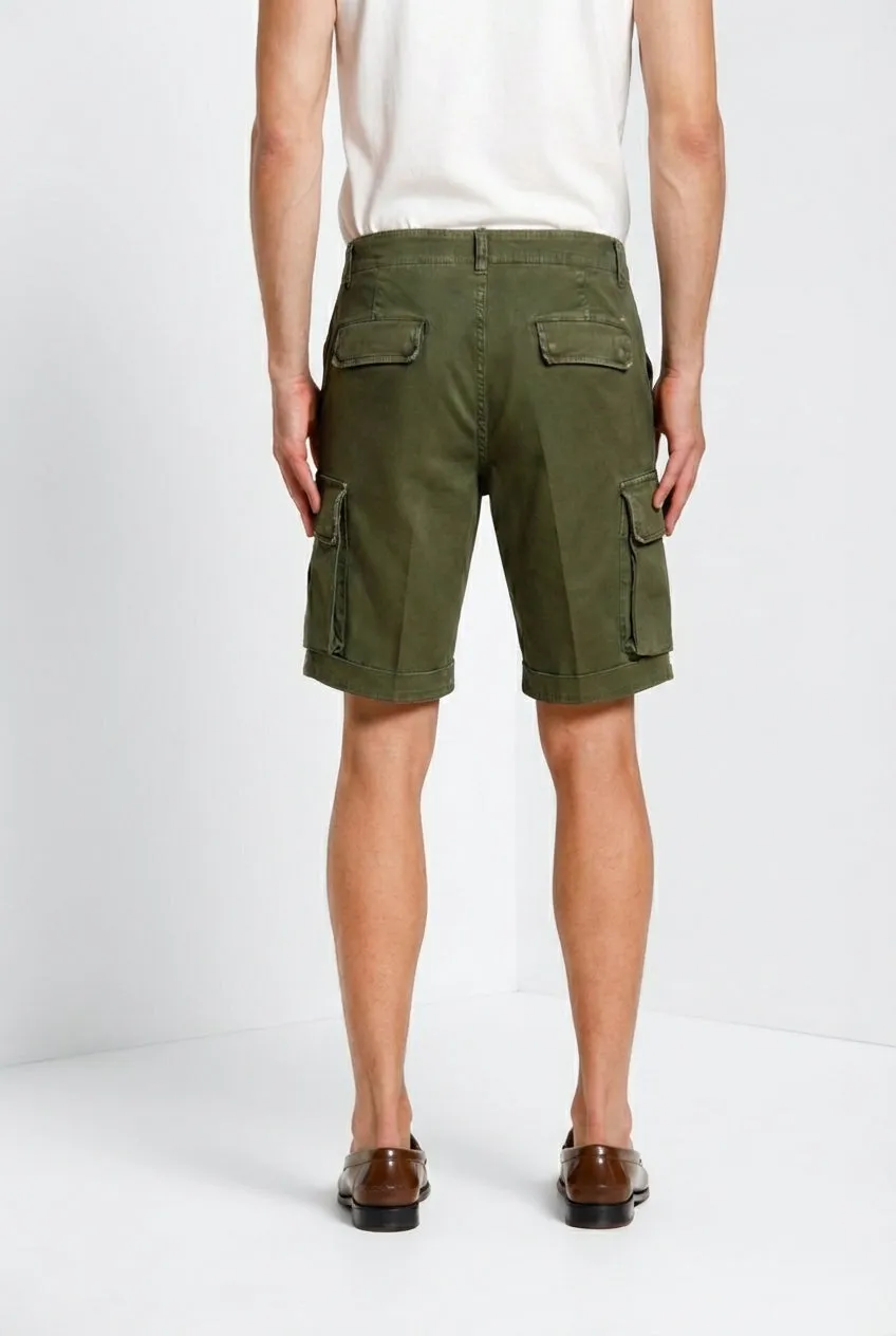 Mason's Chile cargo shorts skovgrøn slim fit stretch
