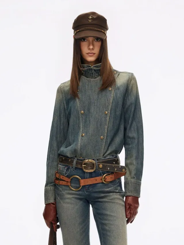 Miss Sixty Gradient denimjakke nostalgic lyseblå slub