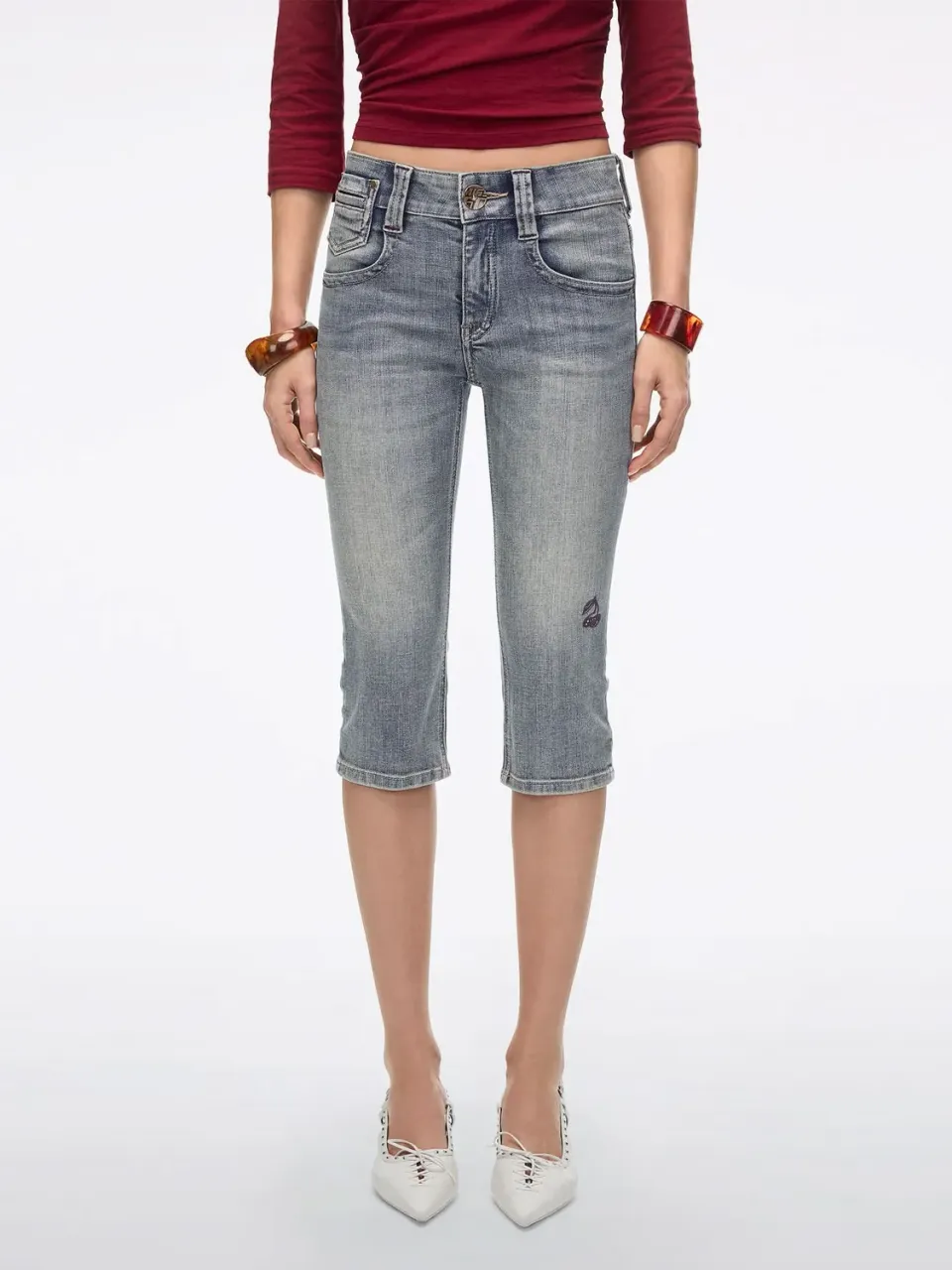 Miss Sixty capri jeans blå knælængde cherry