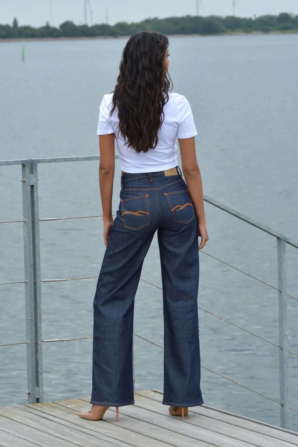 Organsk Lowrider Original flare jeans rå denim