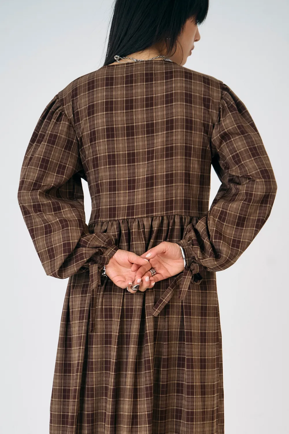 The Ragged Priest Shire Check maxikjole 10 brun tern