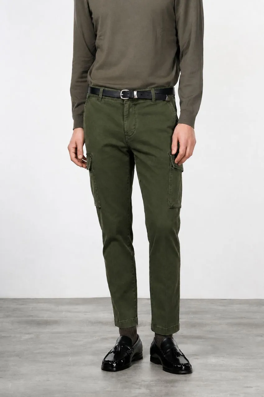 Mason's Chile Extra Slim cargobukser skovgrøn stretch