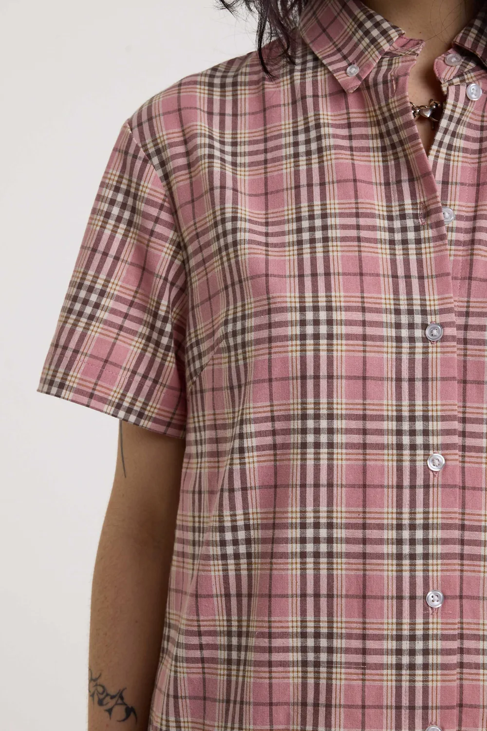 The Ragged Priest Blossom minikjole tartan lyserød