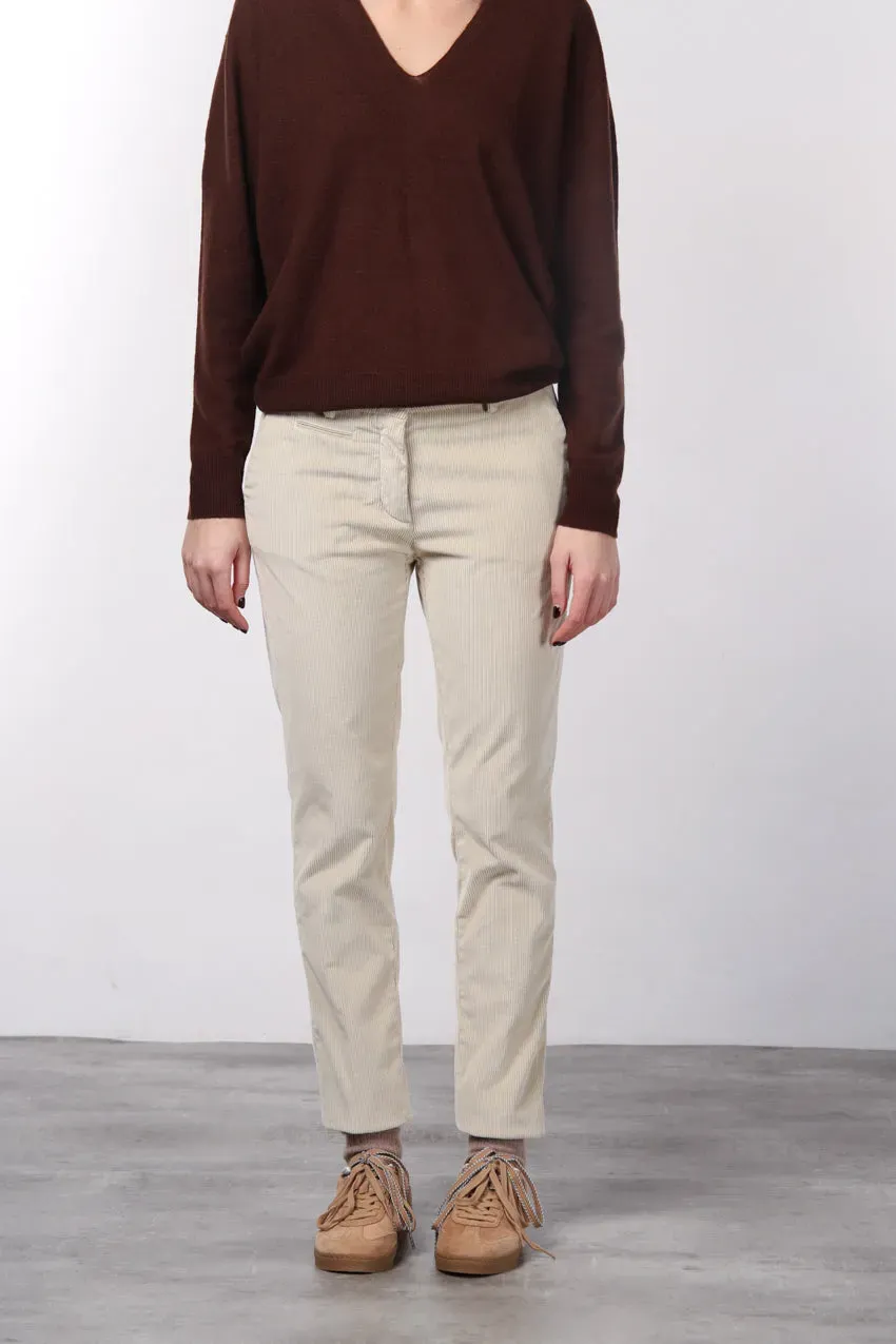 Mason's New York Slim chino bukser creme bred fløjl