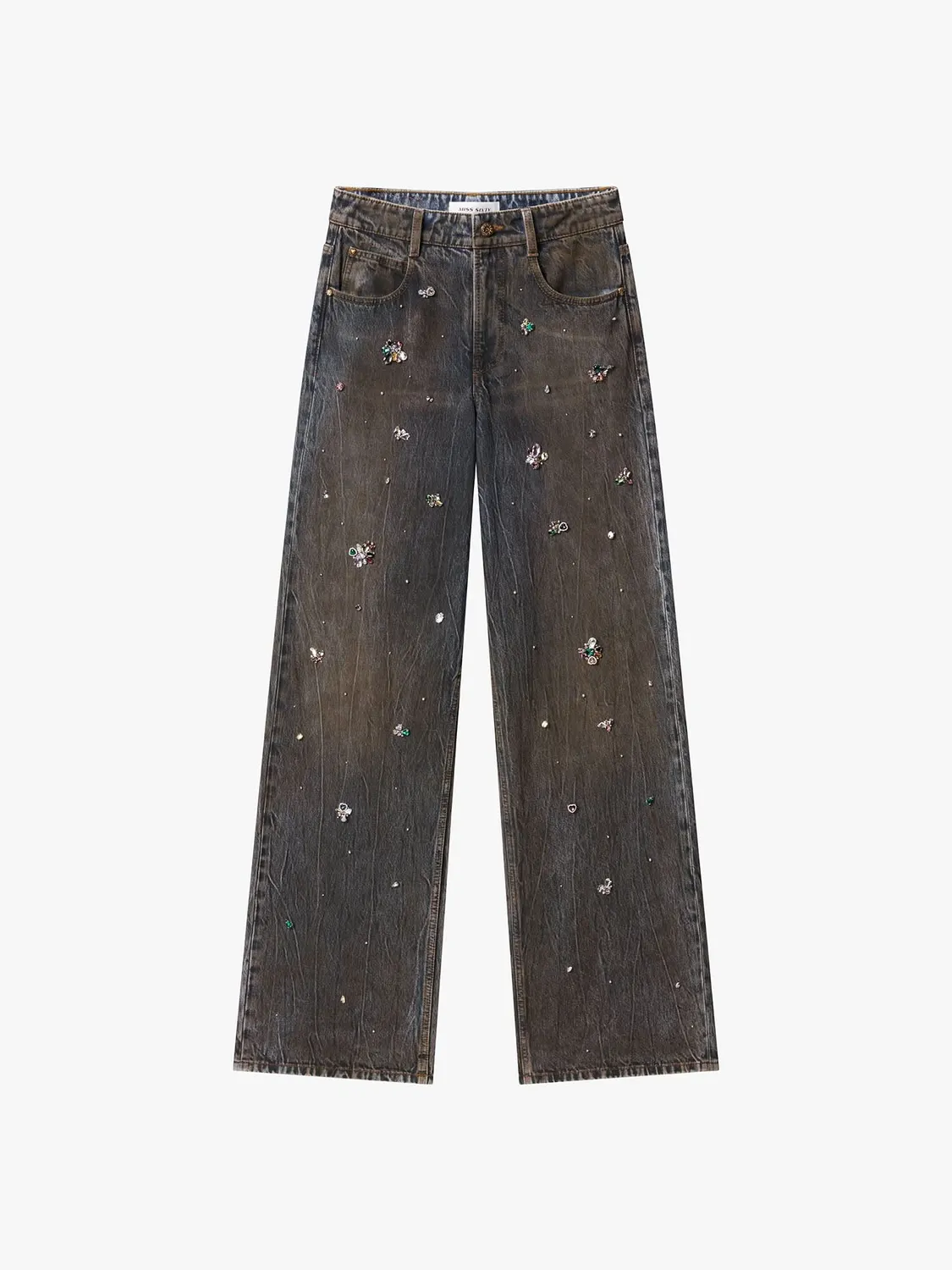 Miss Sixty straight jeans mørkeblå perler stretch