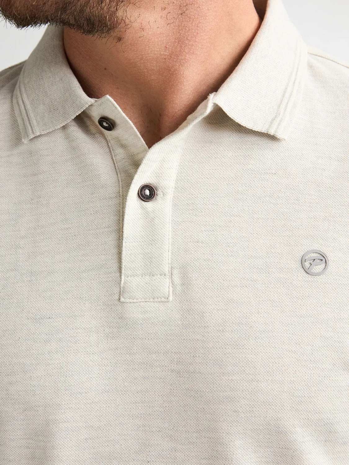 Petrol Industries Frenos poloshirt Antique White Melee blød bomuld
