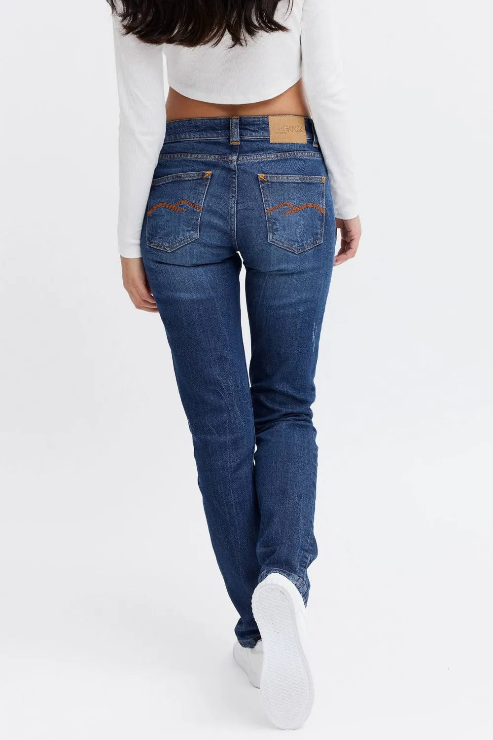 Organsk Stream Ocean Rain S jeans rippet stretch
