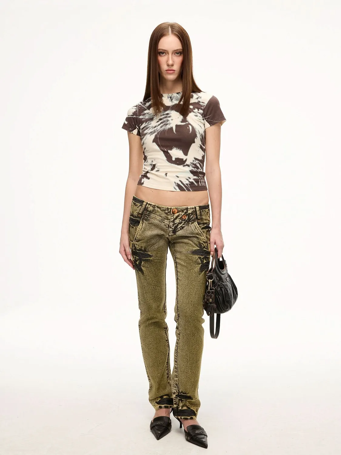 Miss Sixty x Knwls T-shirt abrikos slim fit