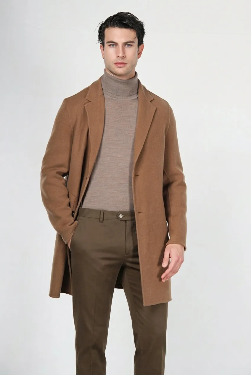 Mason's West Coast uldfrakke kamel ternet slim