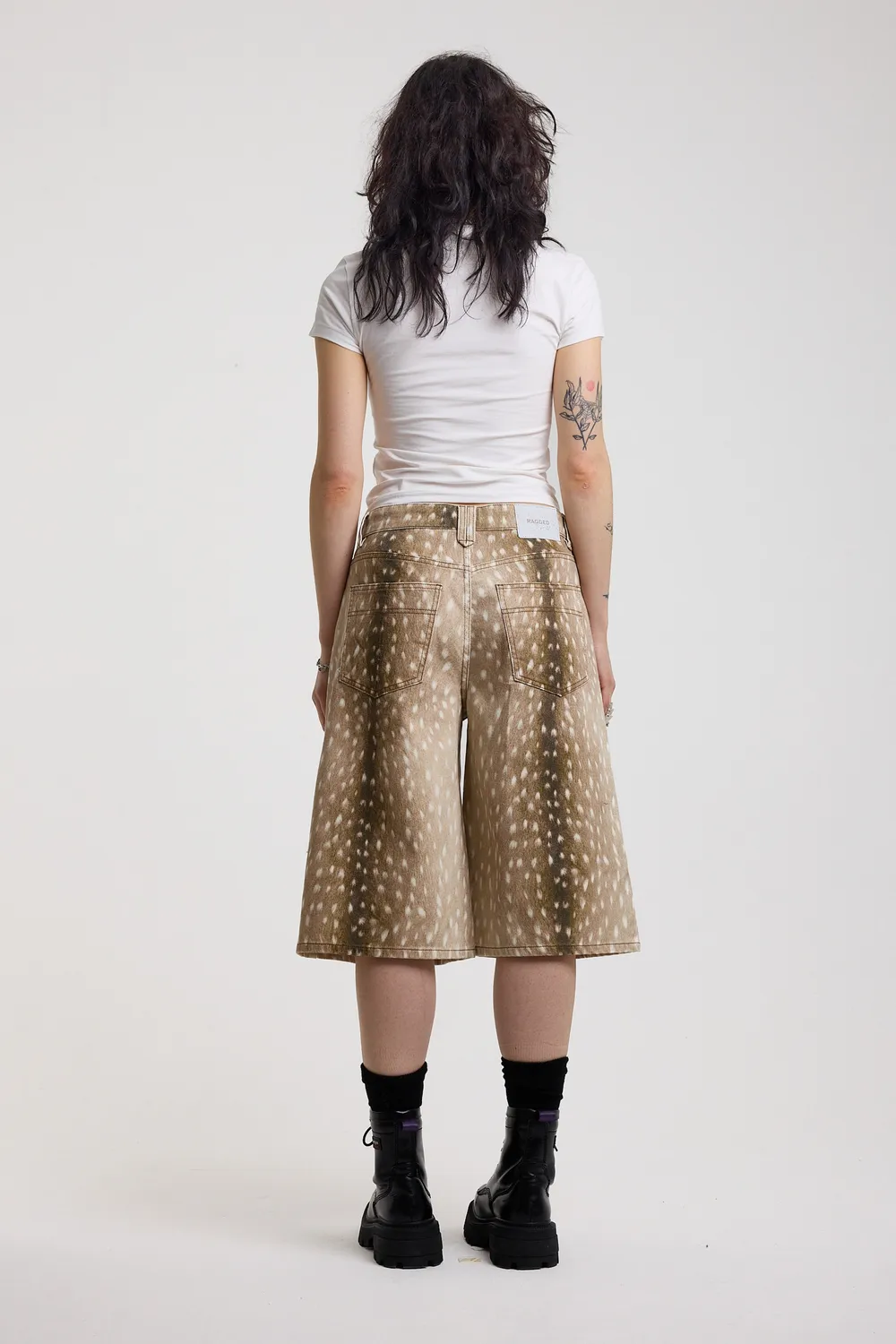 The Ragged Priest Doe denim shorts knælange med print
