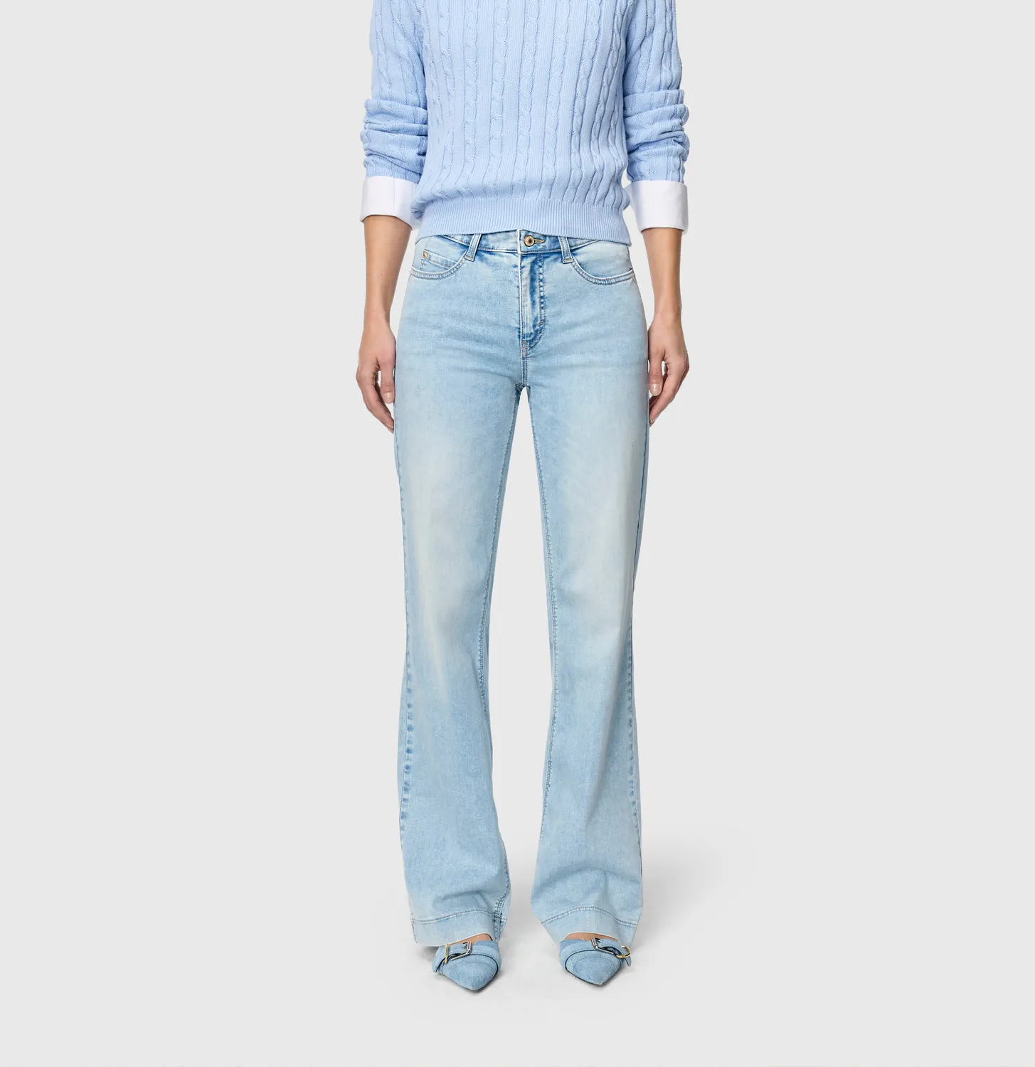 MAC Dream Wide jeans lyseblå wide leg shaping