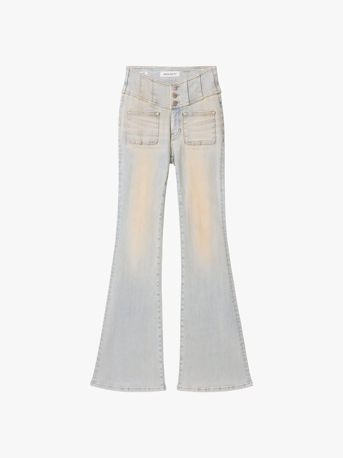 Miss Sixty Glenda Plus 5 flare jeans lyseblå stræk