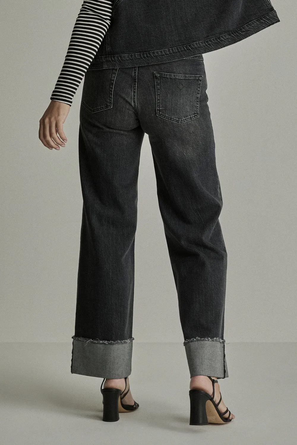Para Mi Jeans Mira Turn Up jeans sort wide