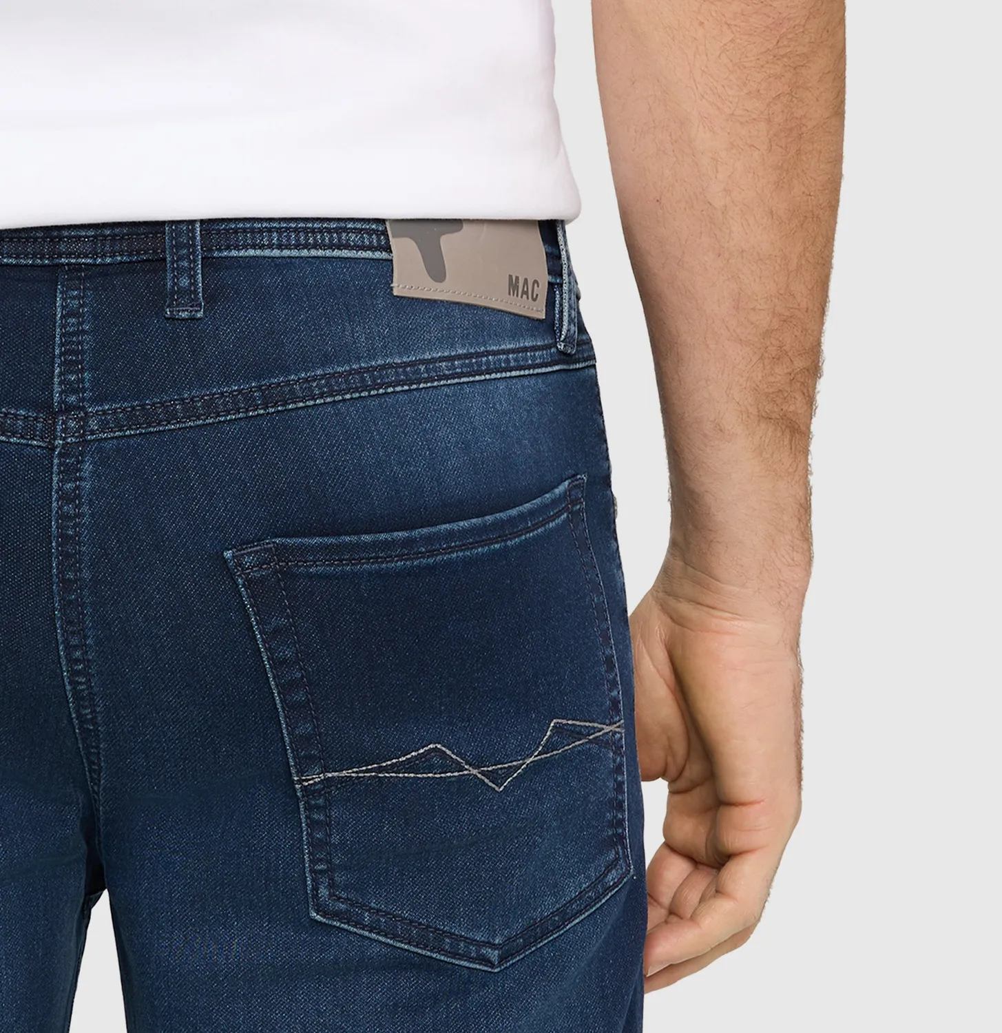 MAC Jogn Bermuda denimshorts mørkeblå stretch