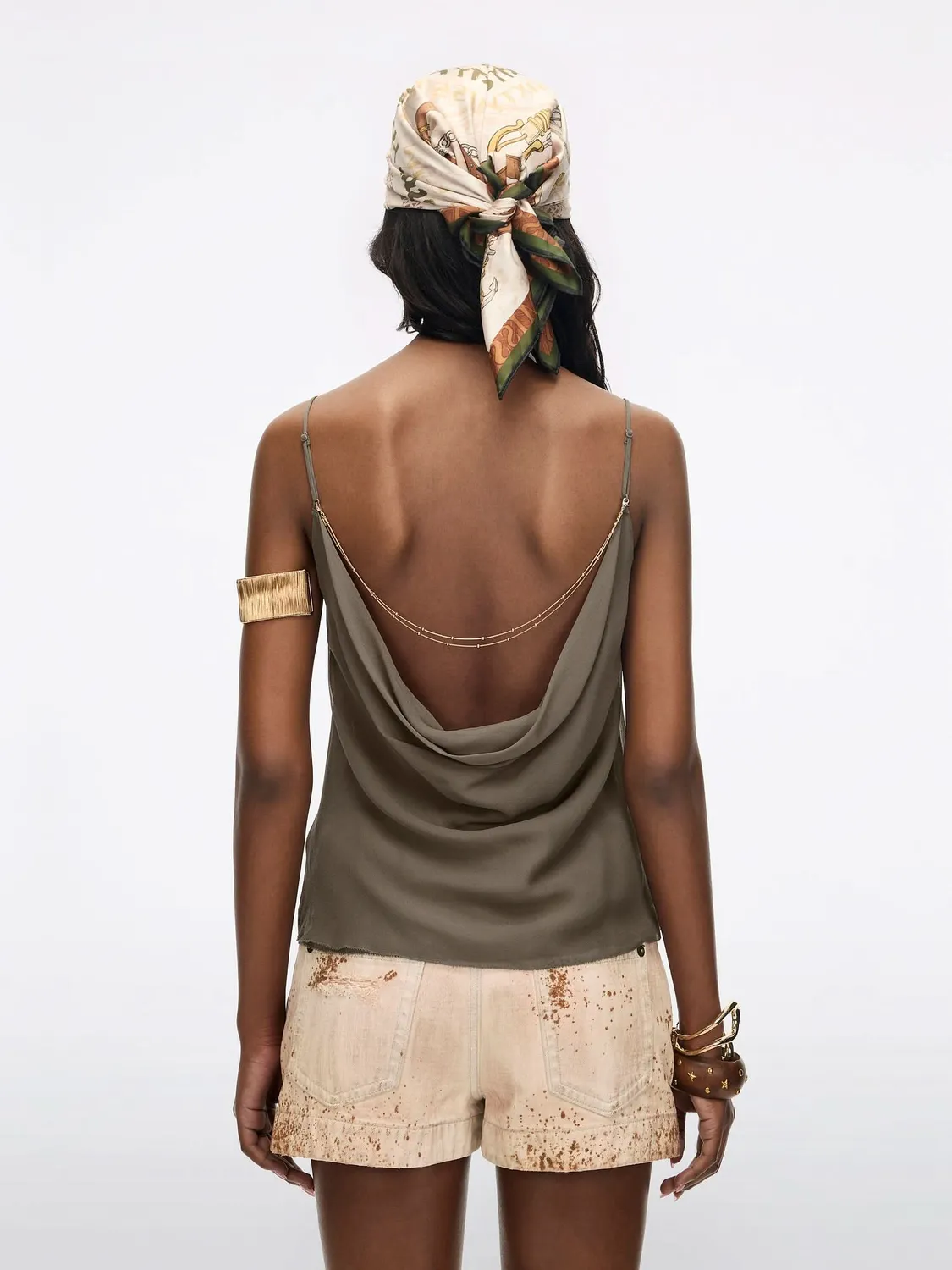 Miss Sixty Camisole Top silketop brun V-hals