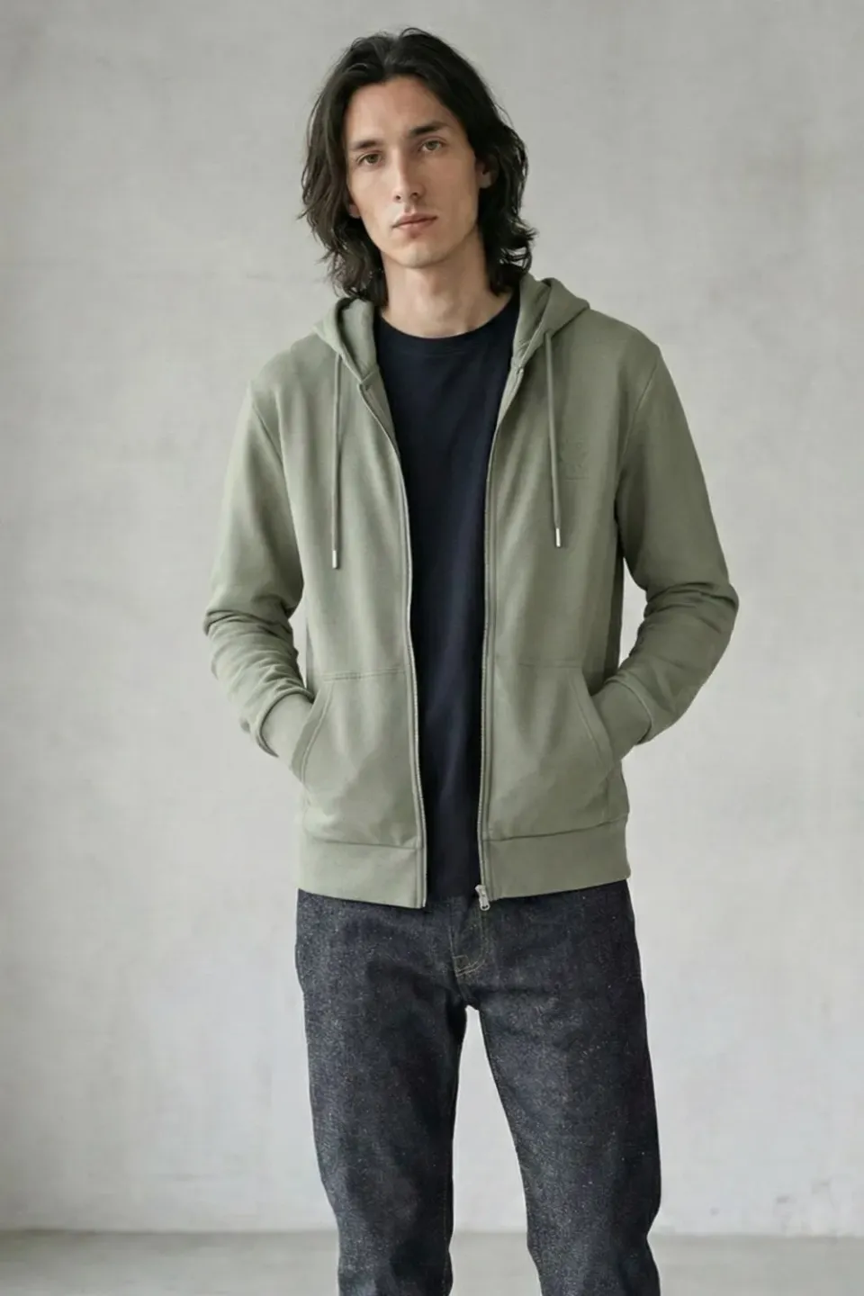 Organsk The Classic Organic Zip-Up Hoodie hættejakke pastelgrøn
