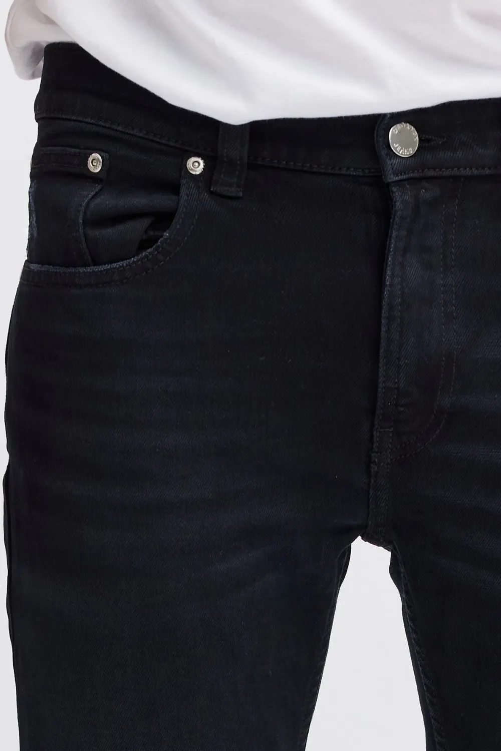 Organsk Atmosphere Black Classic slim jeans sort