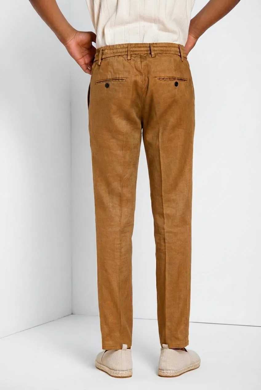 Mason's Milano Jogger chinobukser træbrun hør ekstra slim