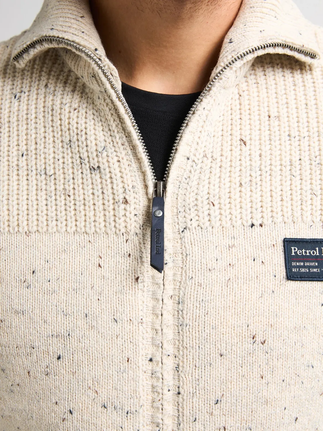 Petrol Industries Tomahawk strikcardigan med lynlås
