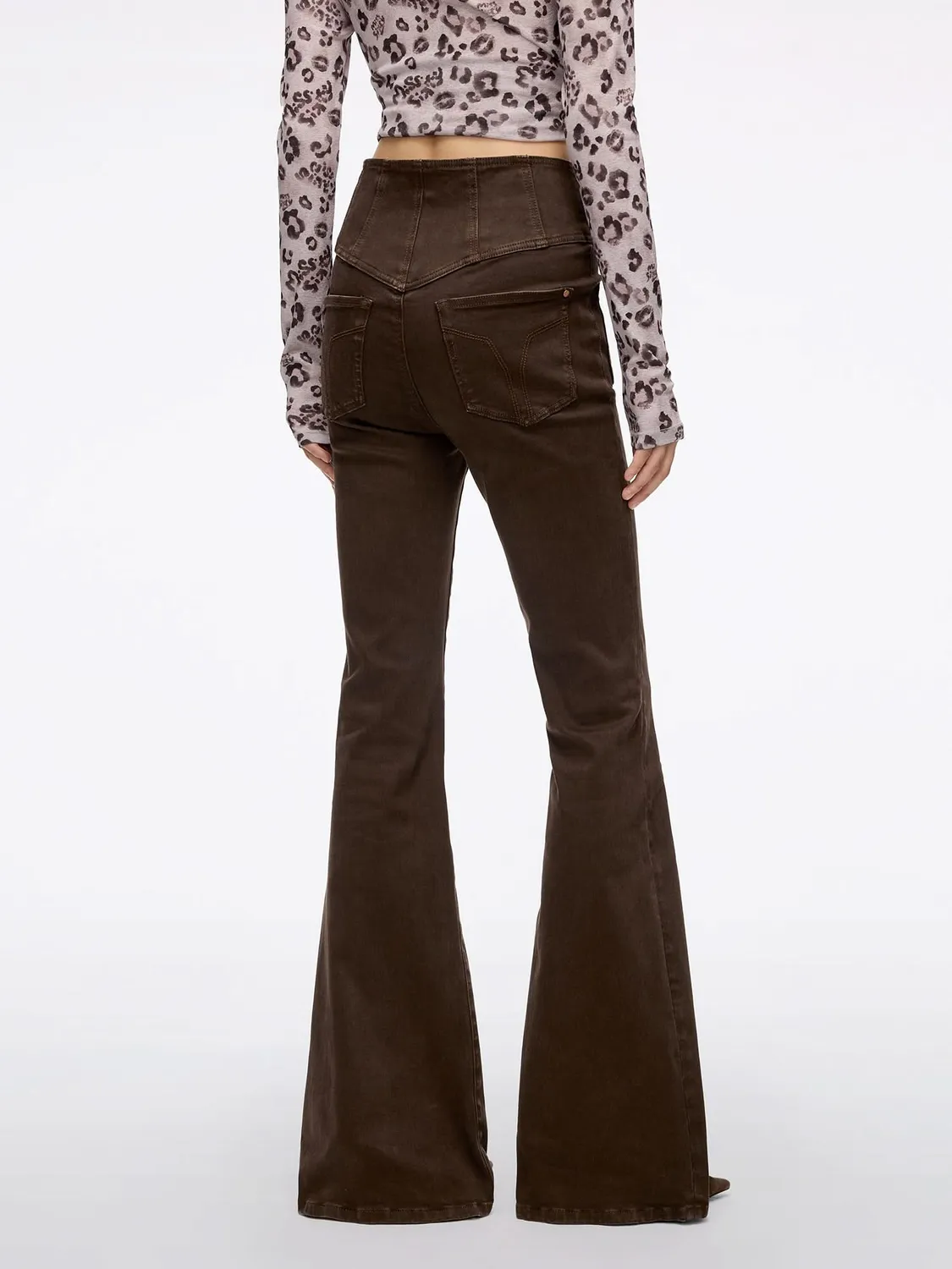 Miss Sixty Glenda Plus 5 flare jeans brun høj talje