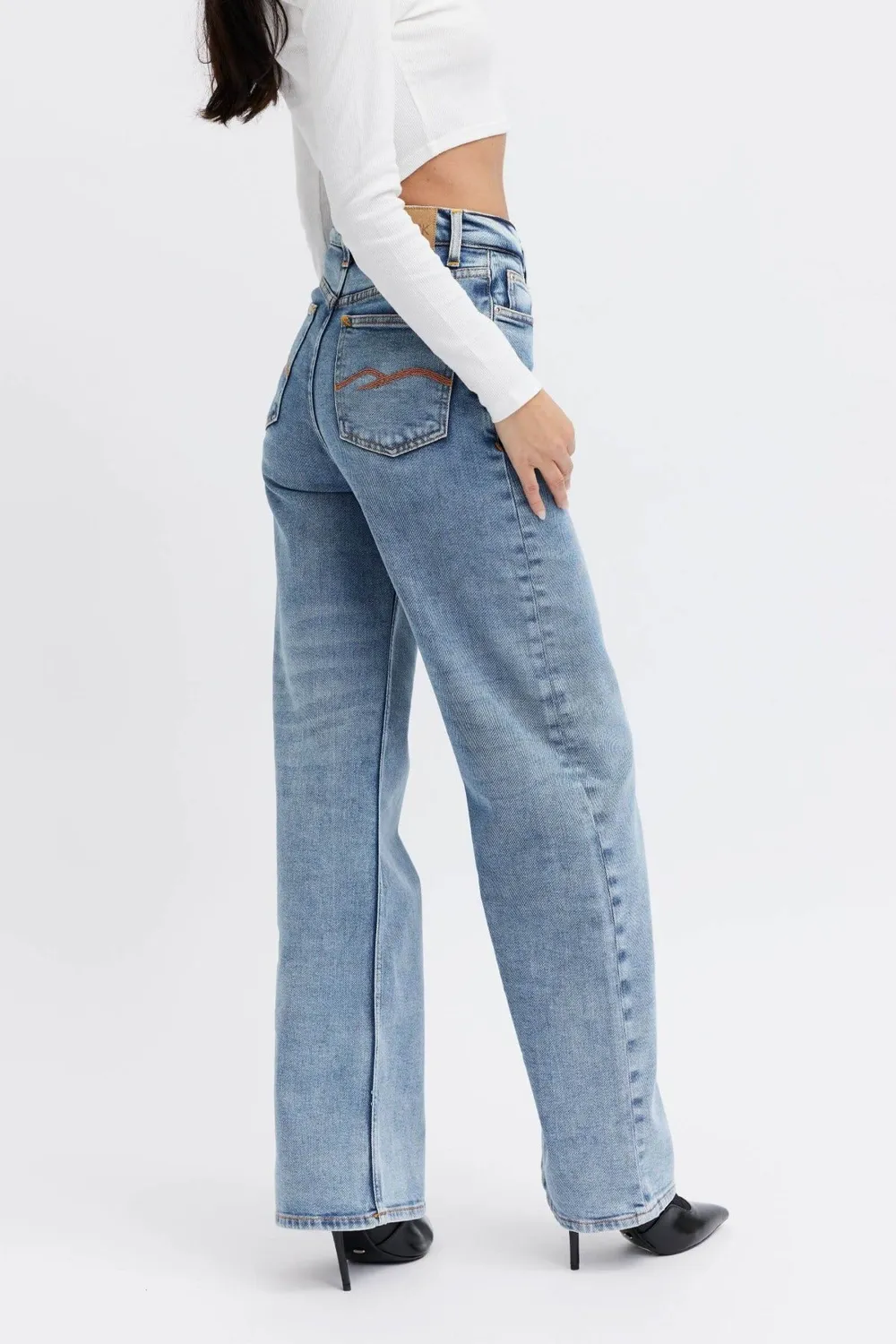 Organsk Wave Bracing Wind jeans wide leg økologisk