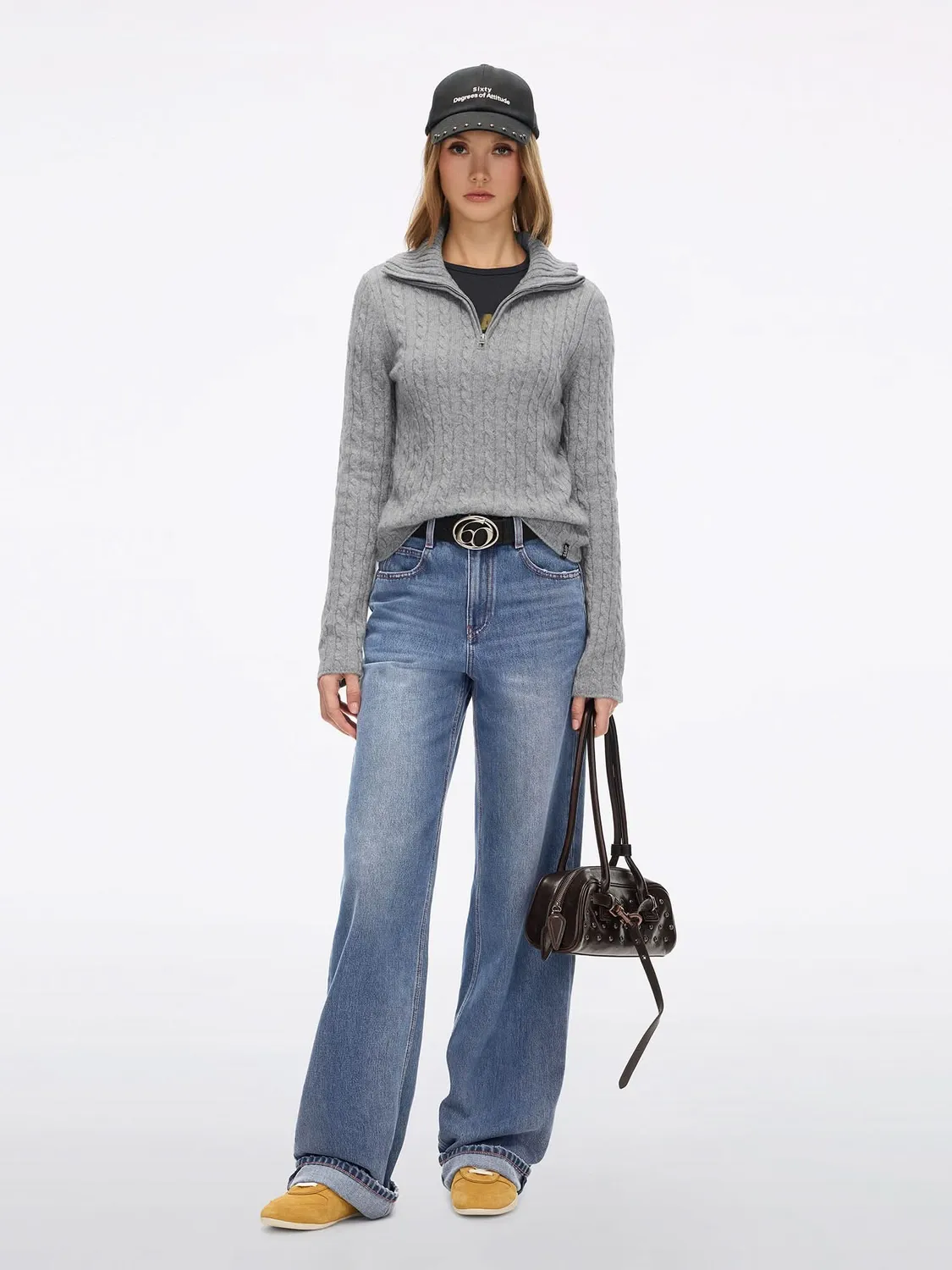 Miss Sixty distressed straight jeans middle blue