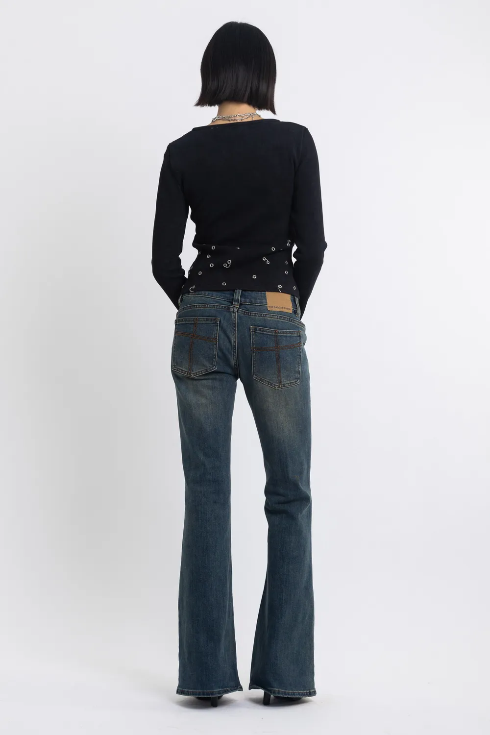 The Ragged Priest Keeper Dirty Wash flare jeans blå