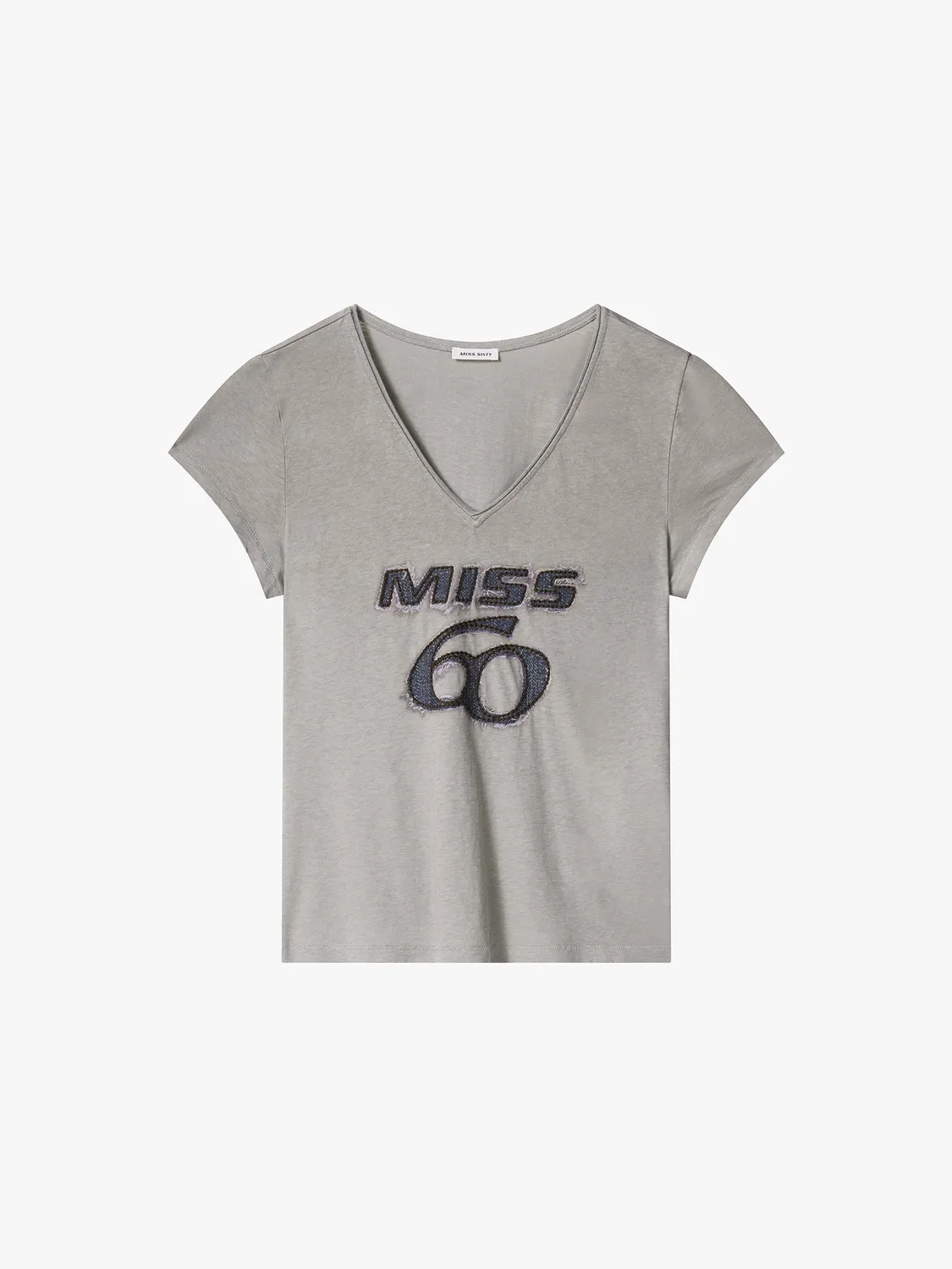Miss Sixty Logo T-shirt offwhite V-hals med broderi