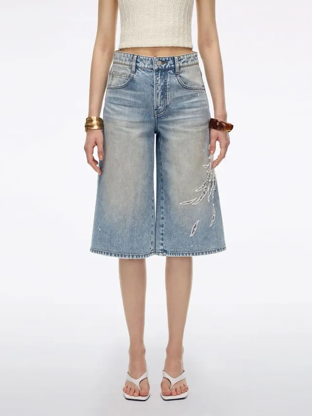 Miss Sixty denim shorts middle blue blonde