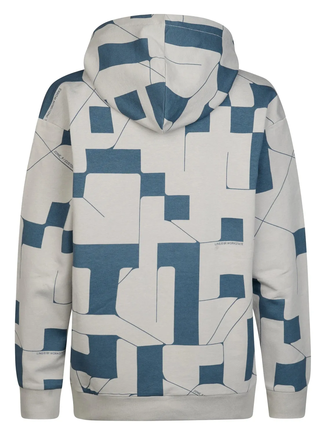 Petrol Industries hoodie ice grey – geometrisk print drenge