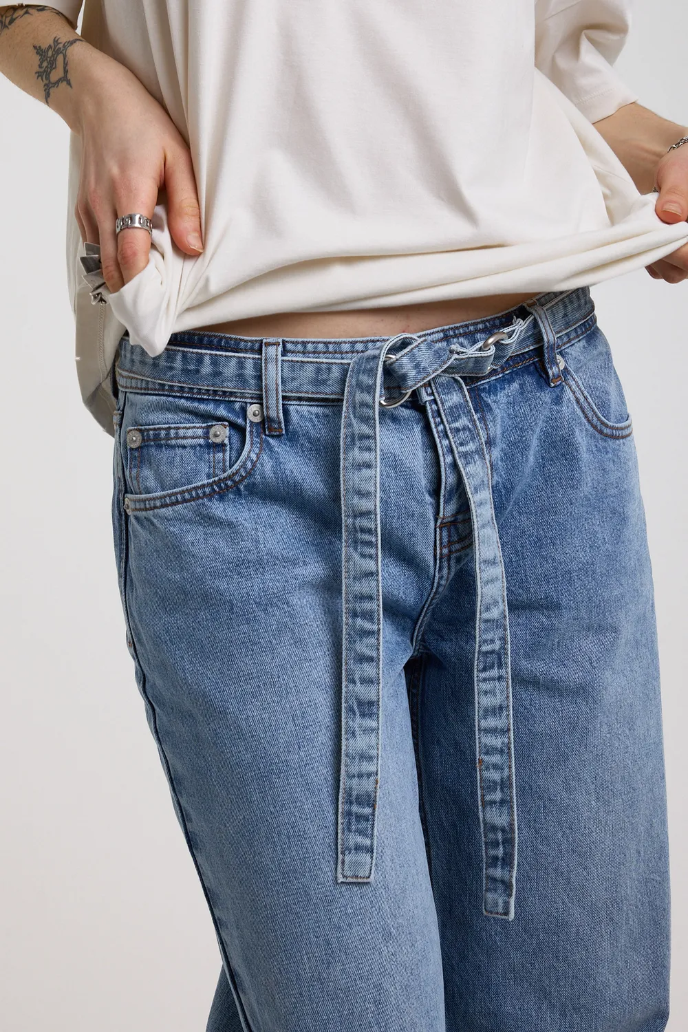 The Ragged Priest Chore Low Rise boyfriend jeans str. 28 blå