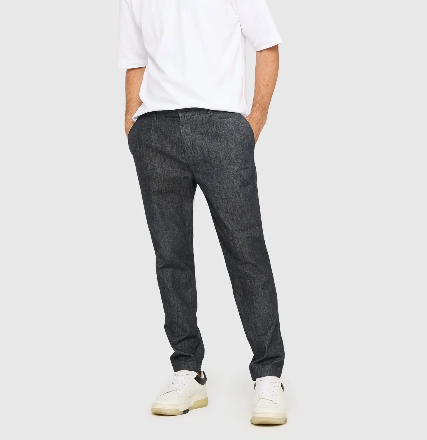 MAC Dean Pleat jeans mørkeblå tapered fit