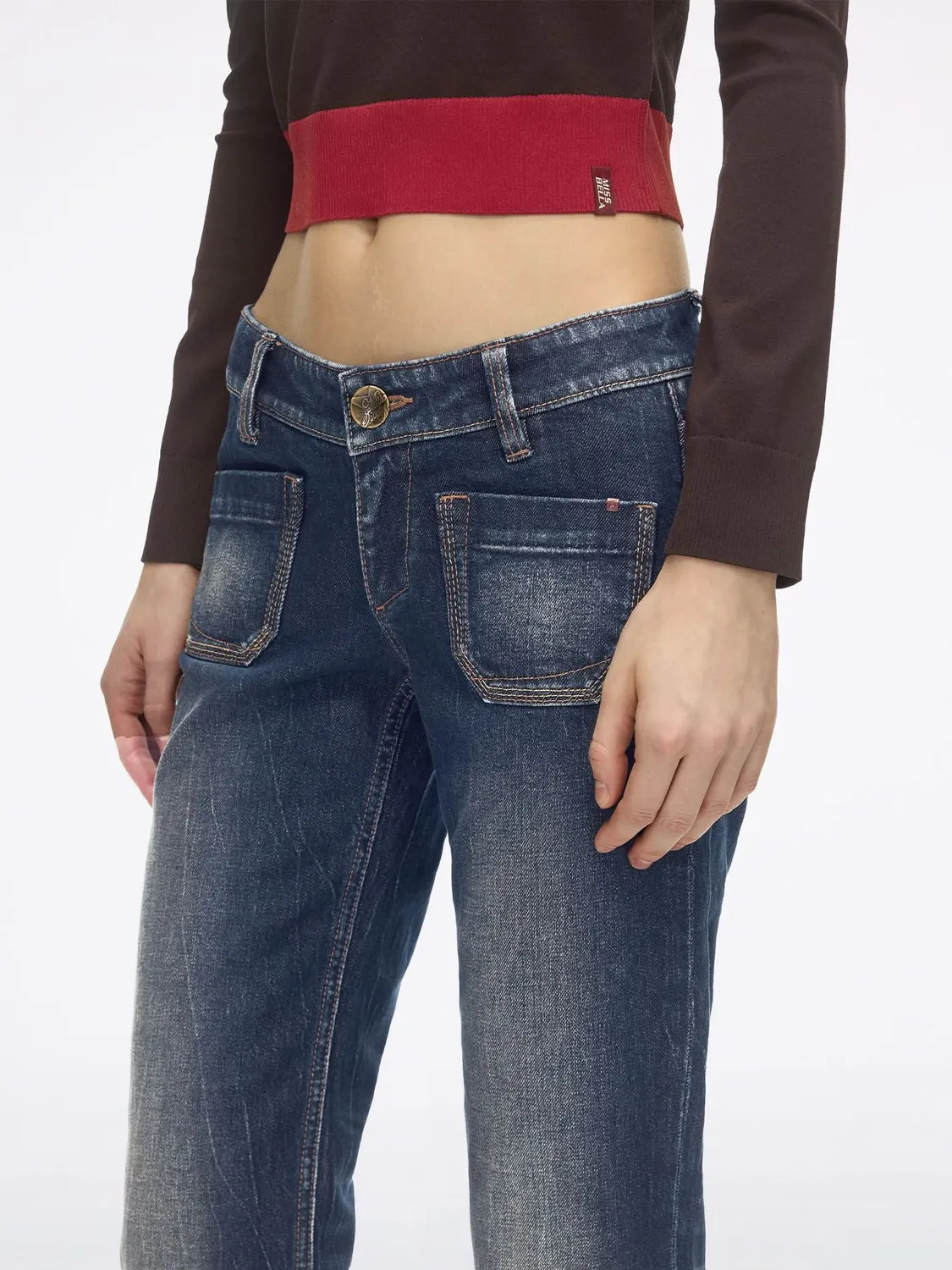 Miss Sixty Bella straight jeans blå lav talje