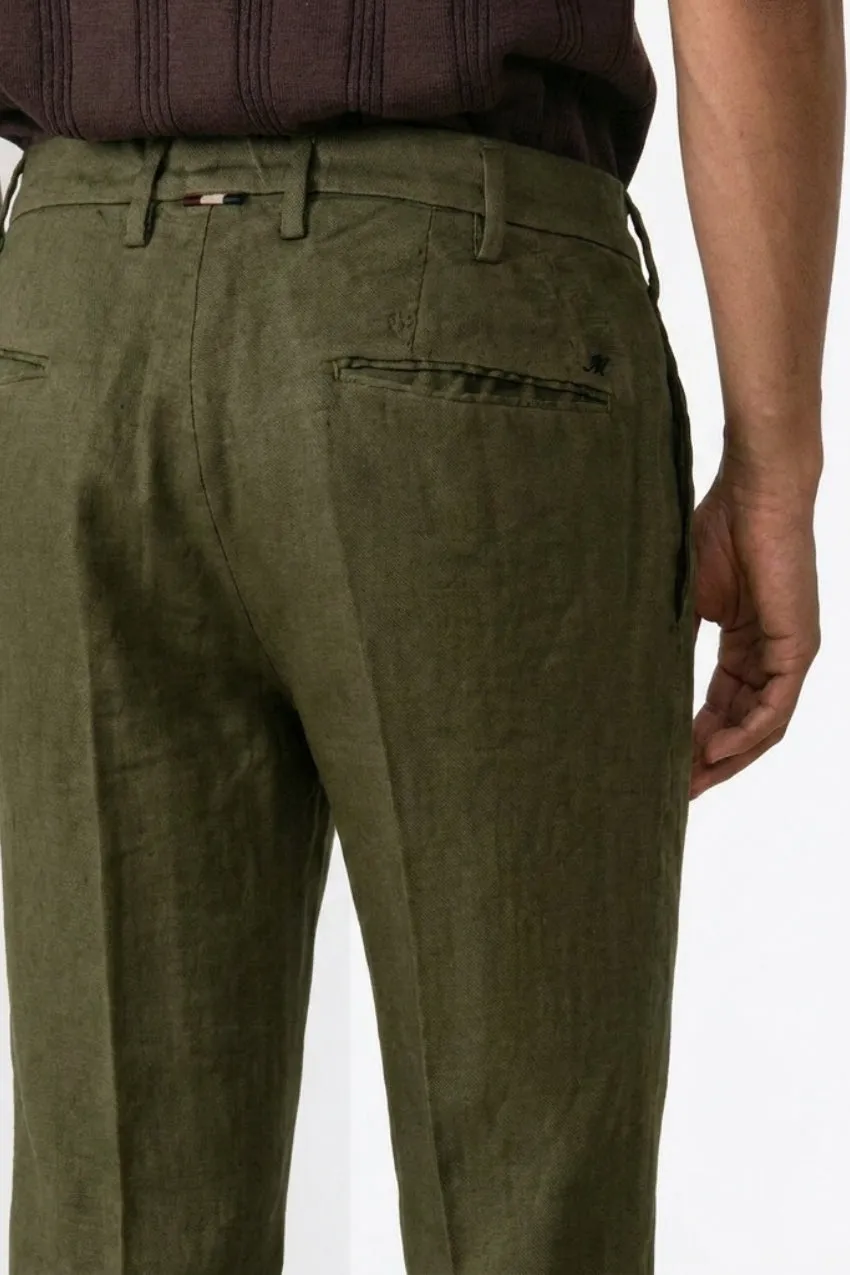 Mason's New York Icon Flex chino skovgrøn hør regular