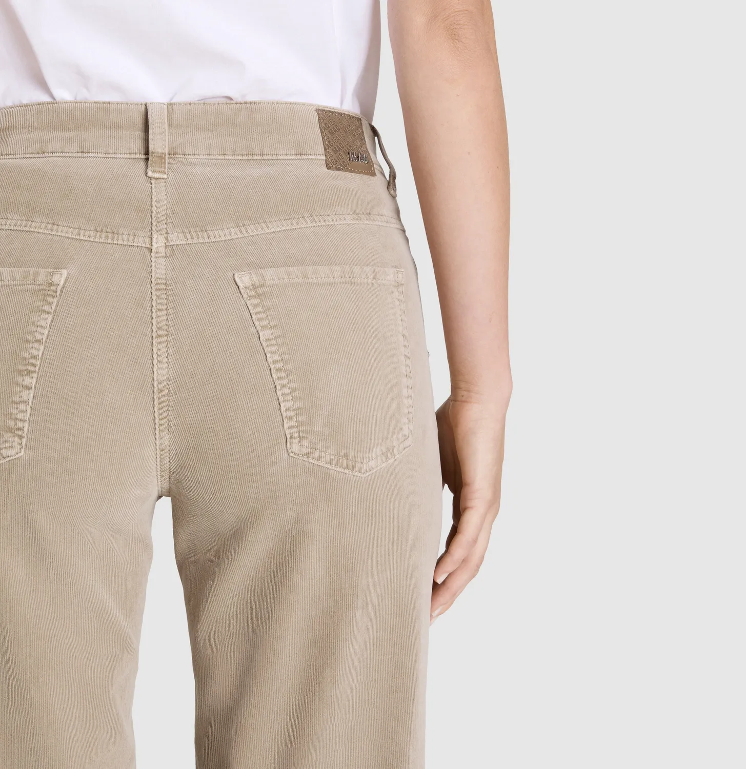 MAC Wide wide fit fløjlsbukser beige babycord
