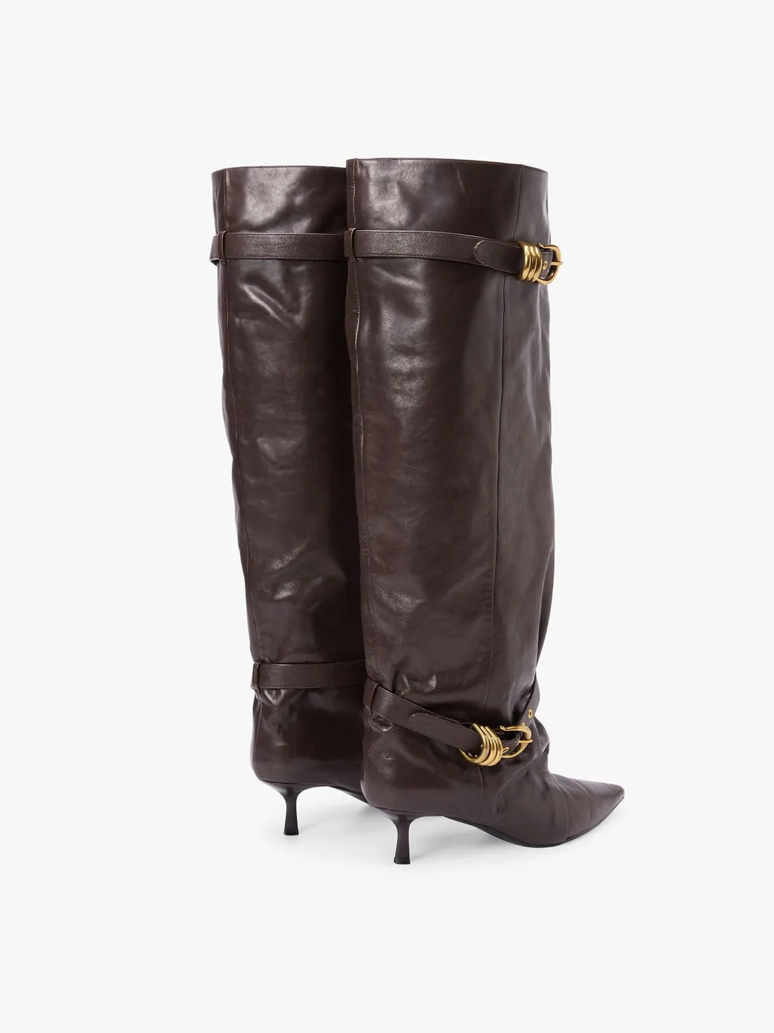 Miss Sixty Metal Decor 6M3QJ82900 knæhøje støvler dark coffee kitten heel