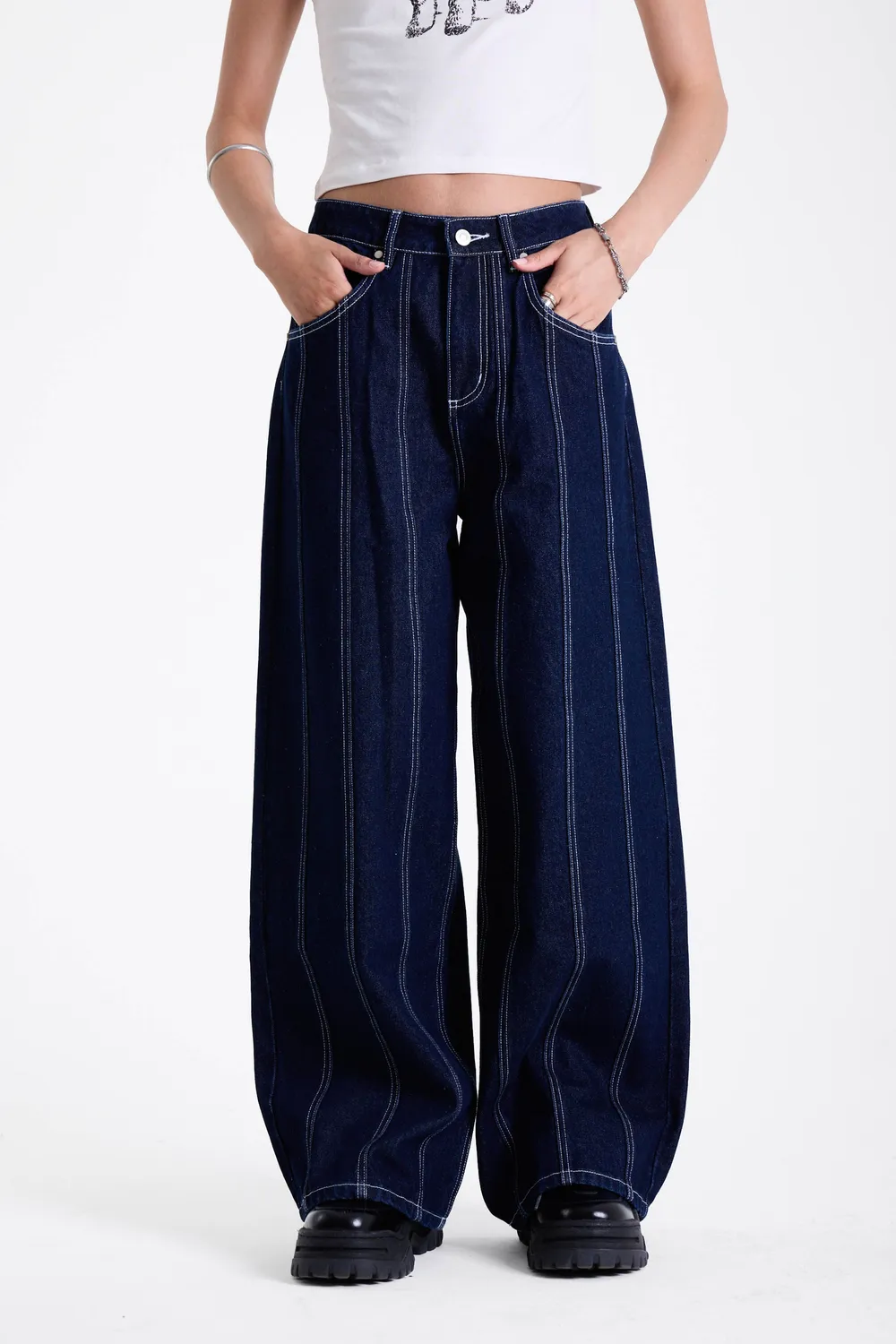 THE RAGGED PRIEST Cycle Rinse Wash relaxed jeans mørk indigo