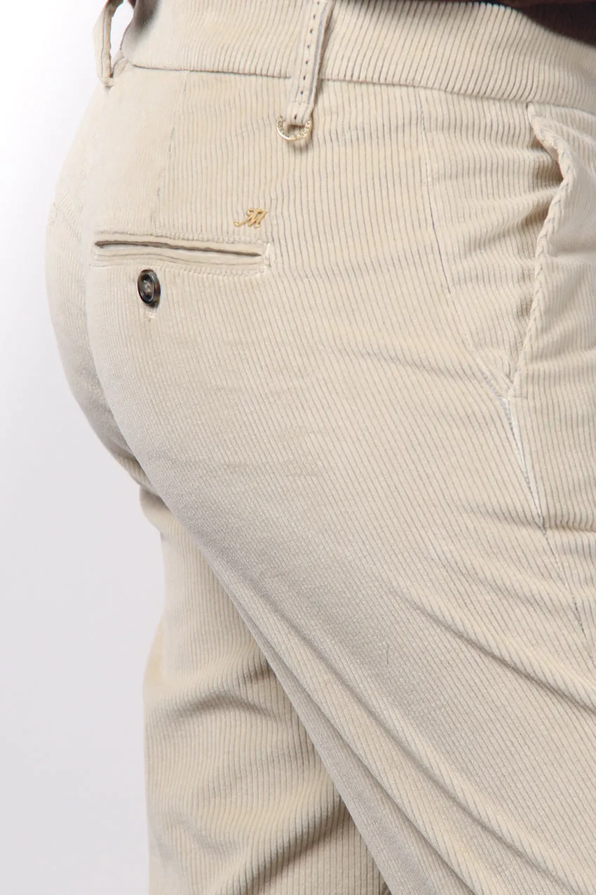 Mason's New York Slim chino bukser creme bred fløjl